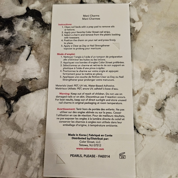 Color Street Pearl Please Mani Nail Charms - Picture 3 of 3